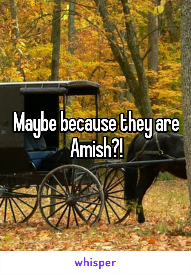 Maybe because they are Amish?!