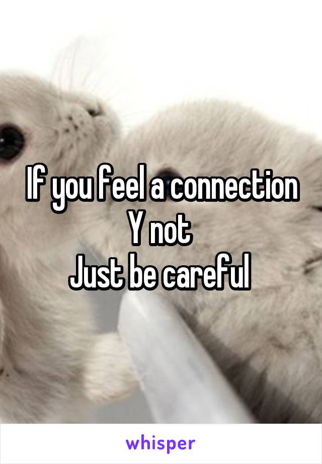 If you feel a connection Y not 
Just be careful 