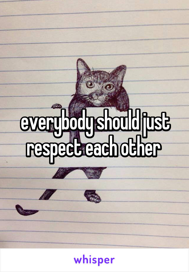 everybody should just respect each other 