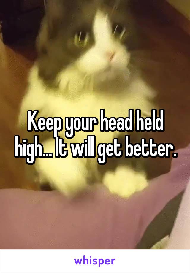 Keep your head held high... It will get better.