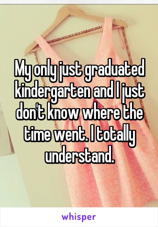 My only just graduated kindergarten and I just don't know where the time went. I totally understand.