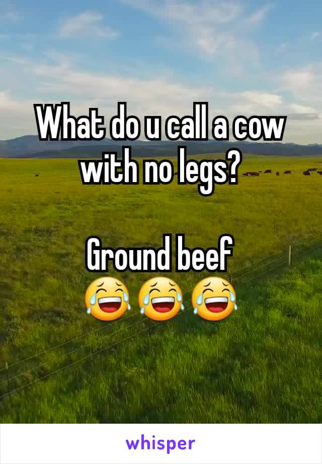 What do u call a cow with no legs?

Ground beef
😂😂😂
