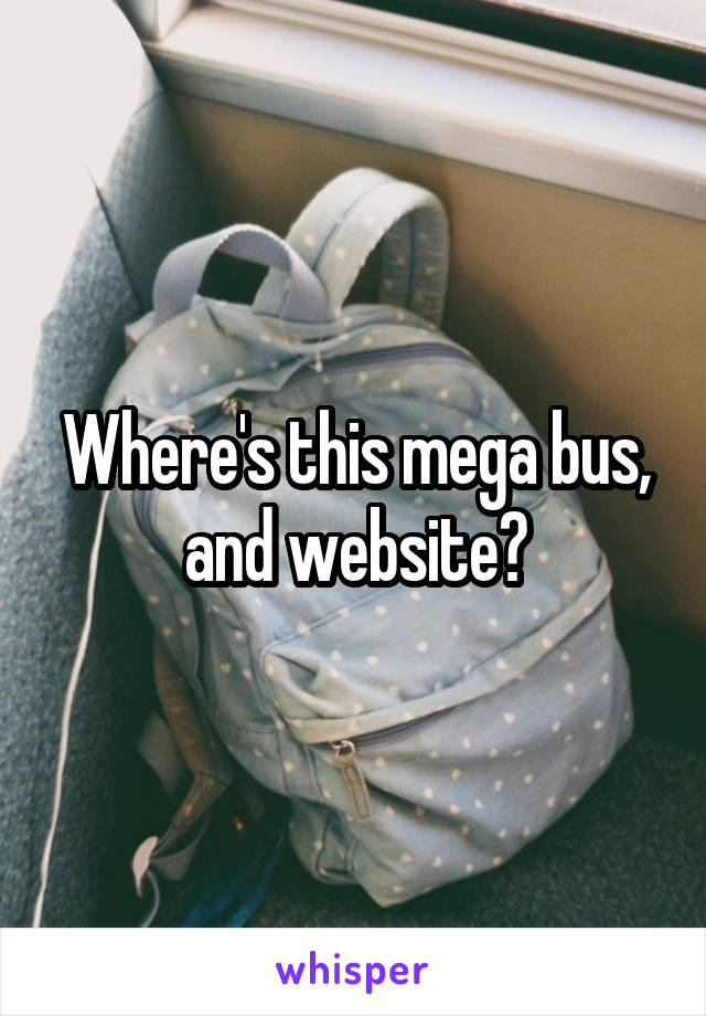Where's this mega bus, and website?
