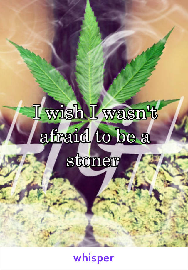 I wish I wasn't afraid to be a stoner 