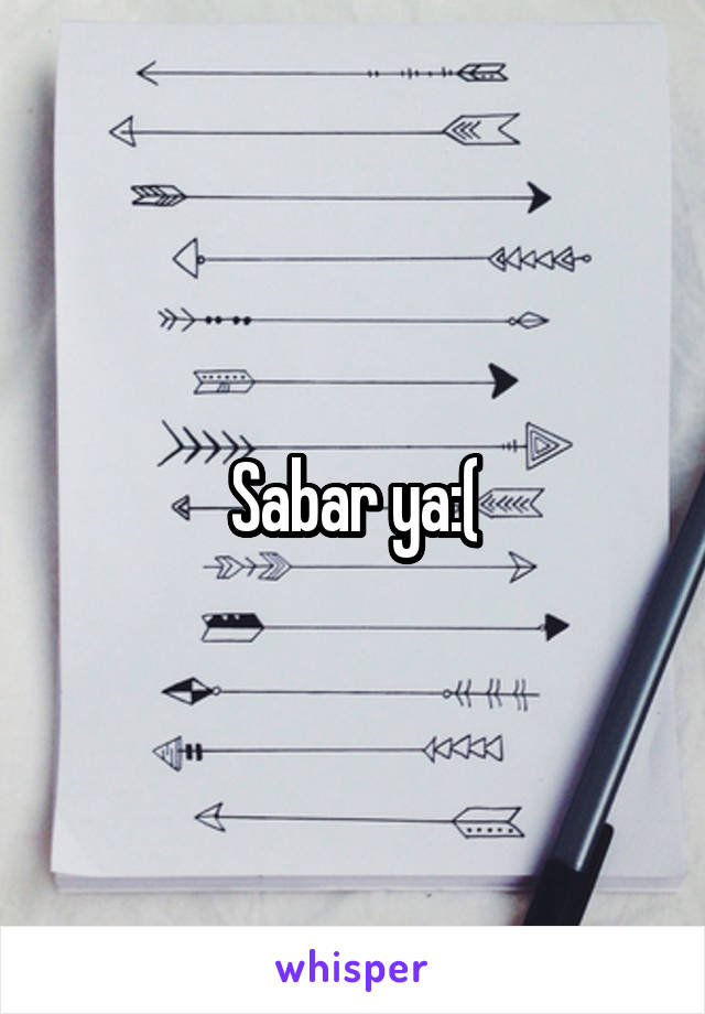 Sabar ya:(