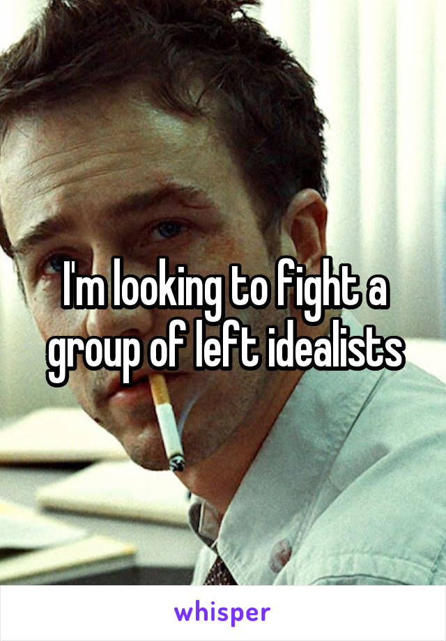 I'm looking to fight a group of left idealists