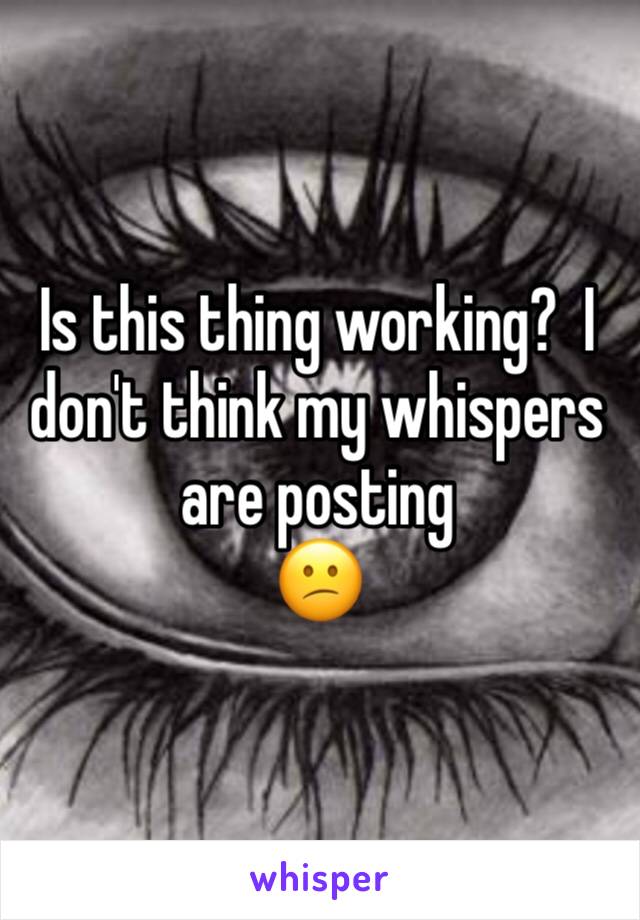 Is this thing working?  I don't think my whispers are posting 
😕