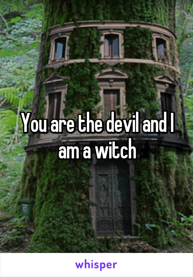 You are the devil and I am a witch