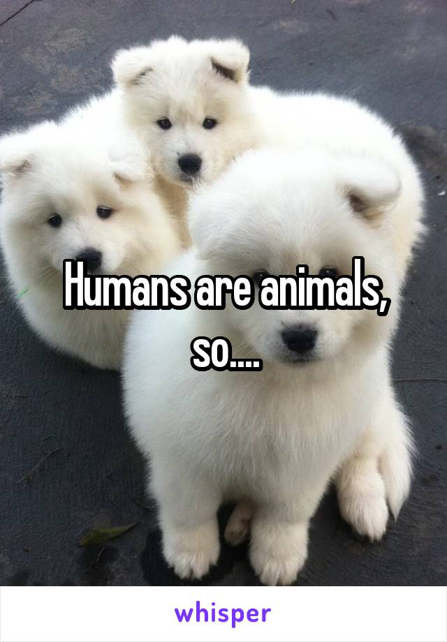 Humans are animals, so....