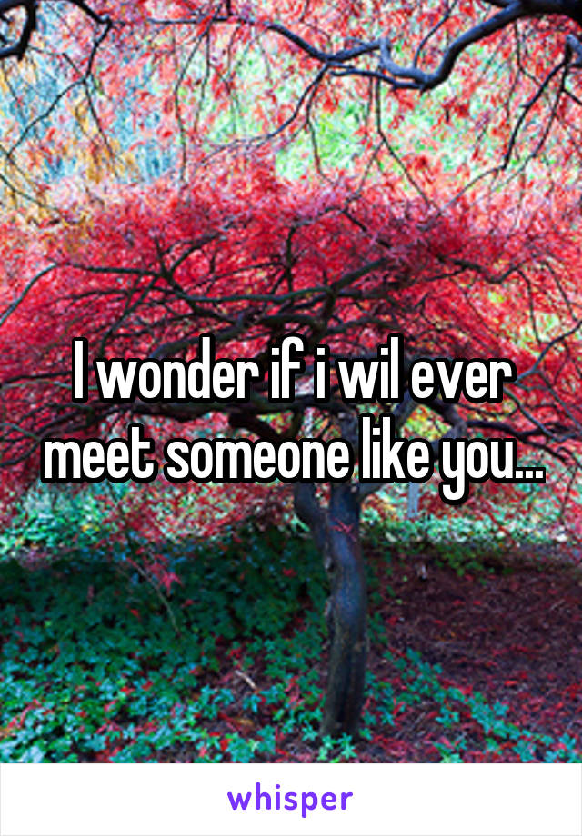 I wonder if i wil ever meet someone like you...