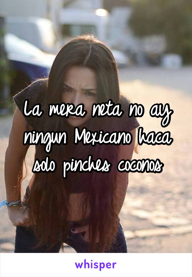 La mera neta no ay ningun Mexicano haca solo pinches coconos