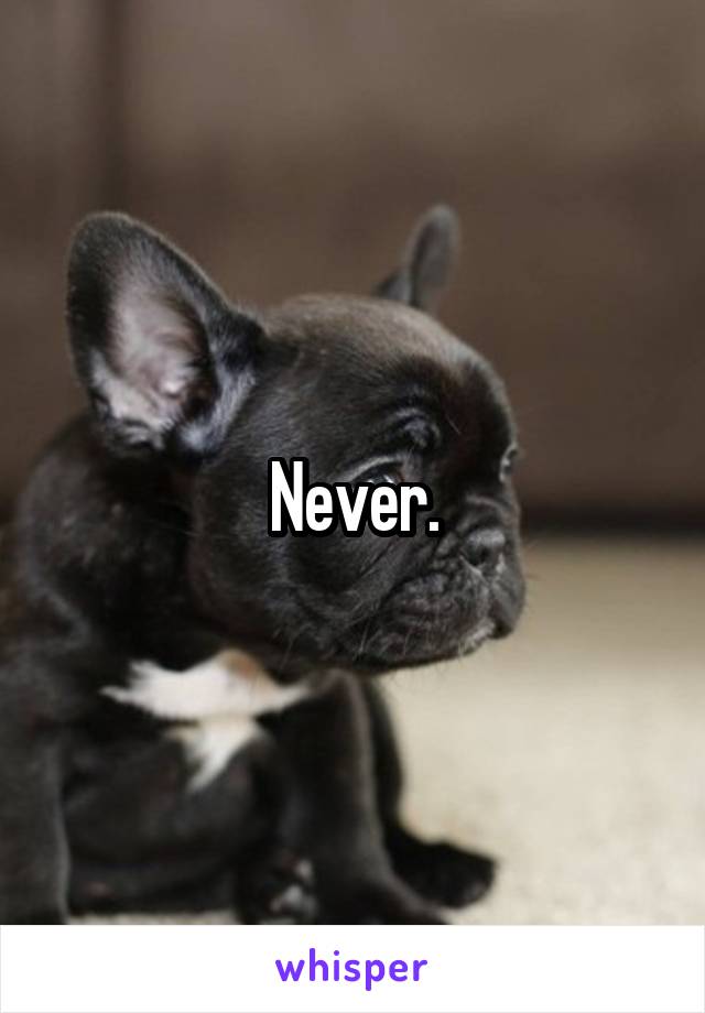 Never.