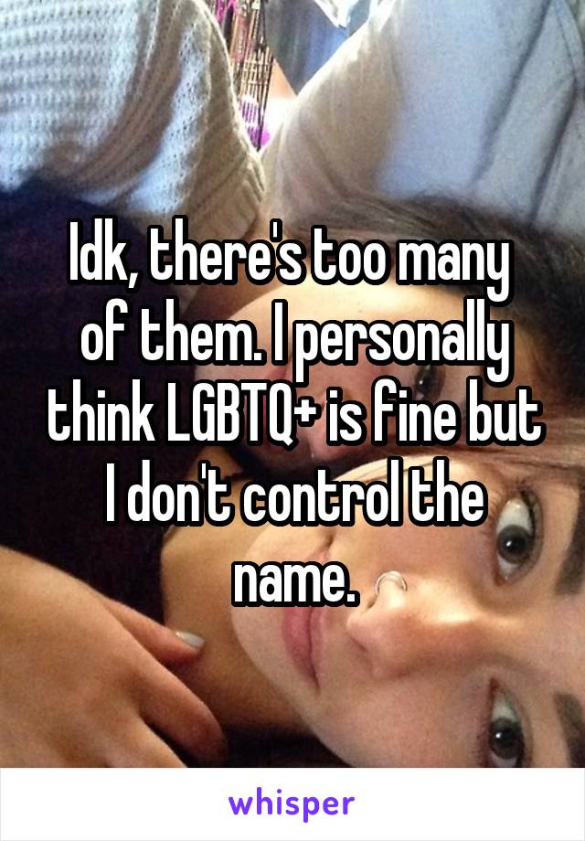 Idk, there's too many  of them. I personally think LGBTQ+ is fine but I don't control the name.