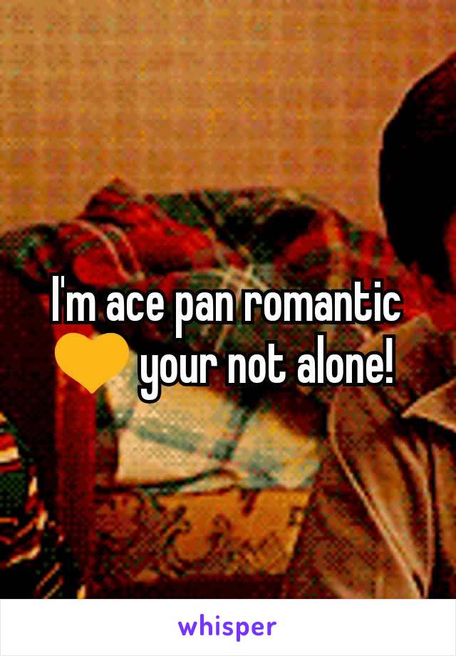 I'm ace pan romantic 💛 your not alone! 