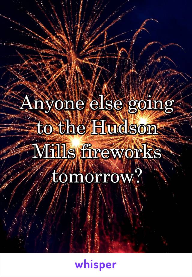 Anyone else going to the Hudson Mills fireworks tomorrow?