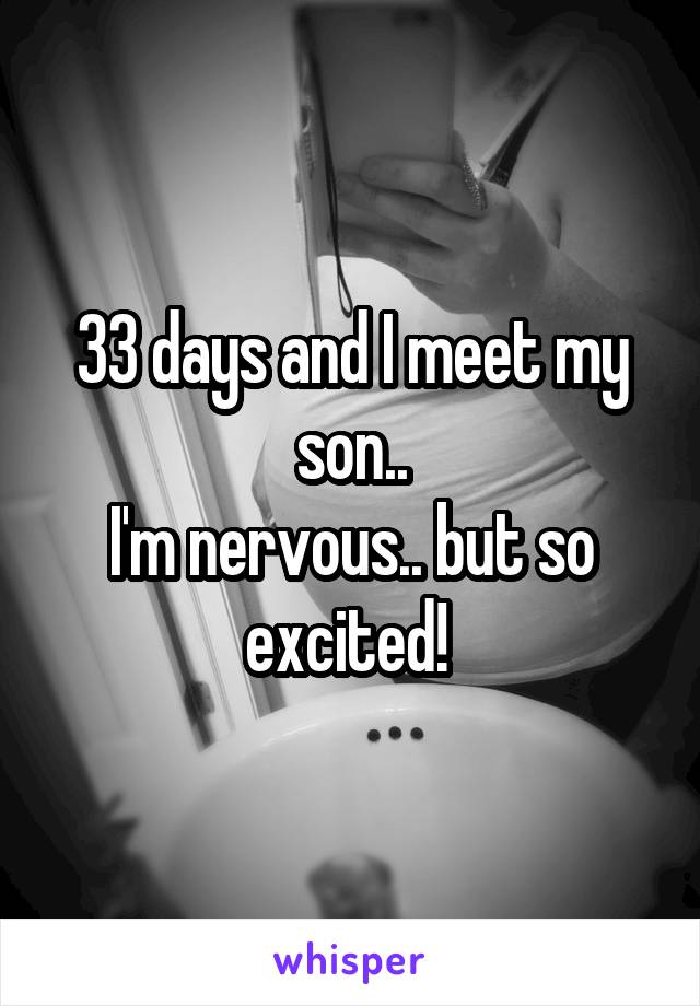 33 days and I meet my son..
I'm nervous.. but so excited! 