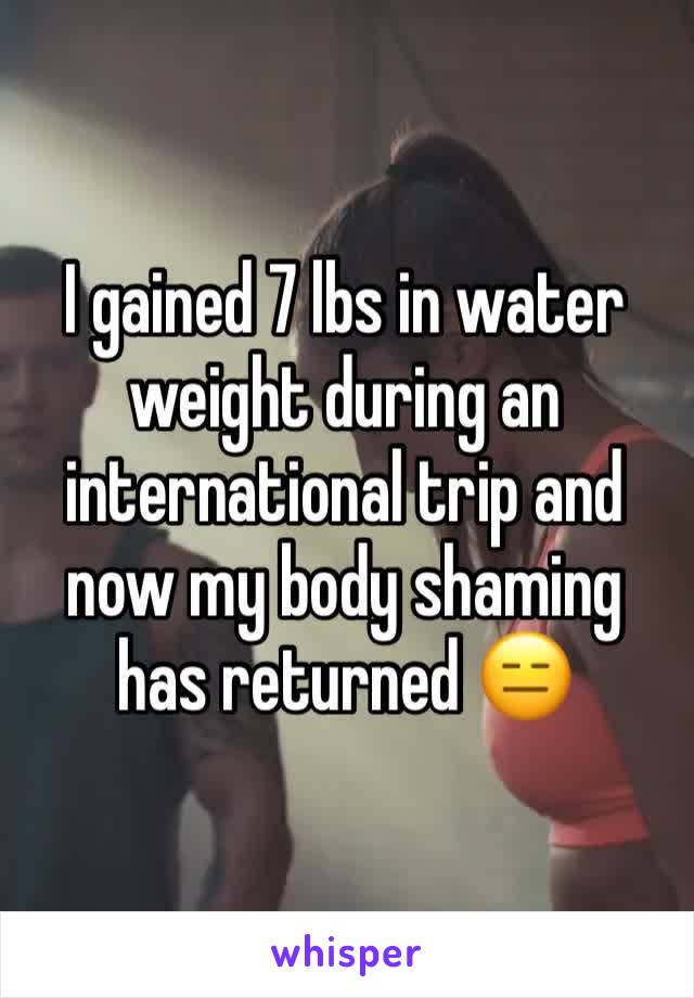 I gained 7 lbs in water weight during an international trip and now my body shaming has returned 😑