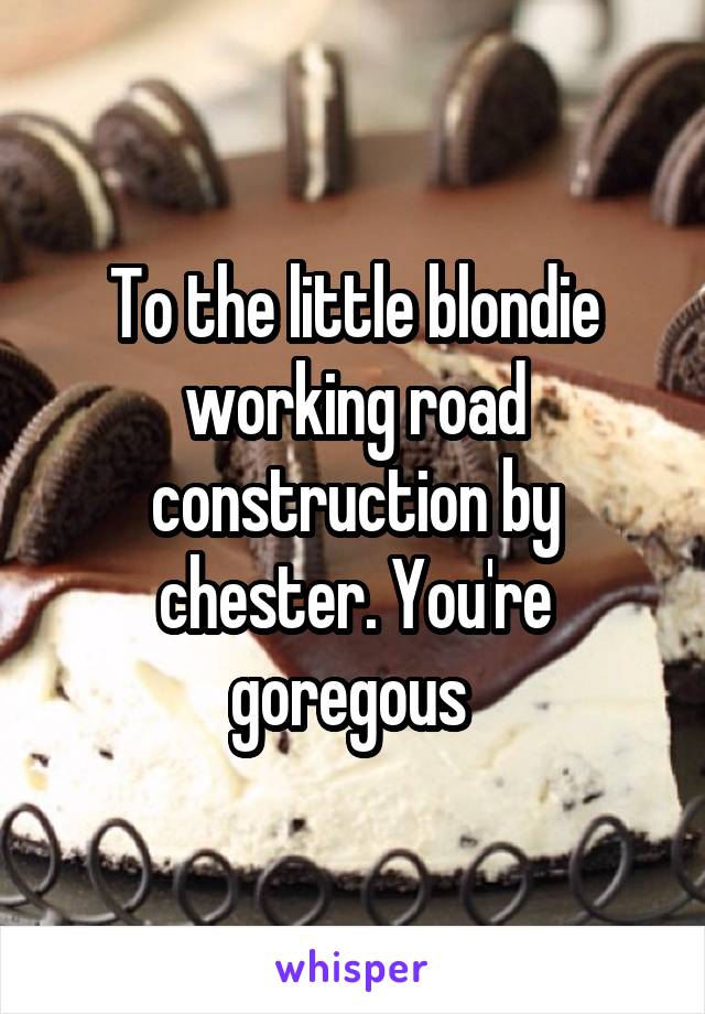 To the little blondie working road construction by chester. You're goregous 