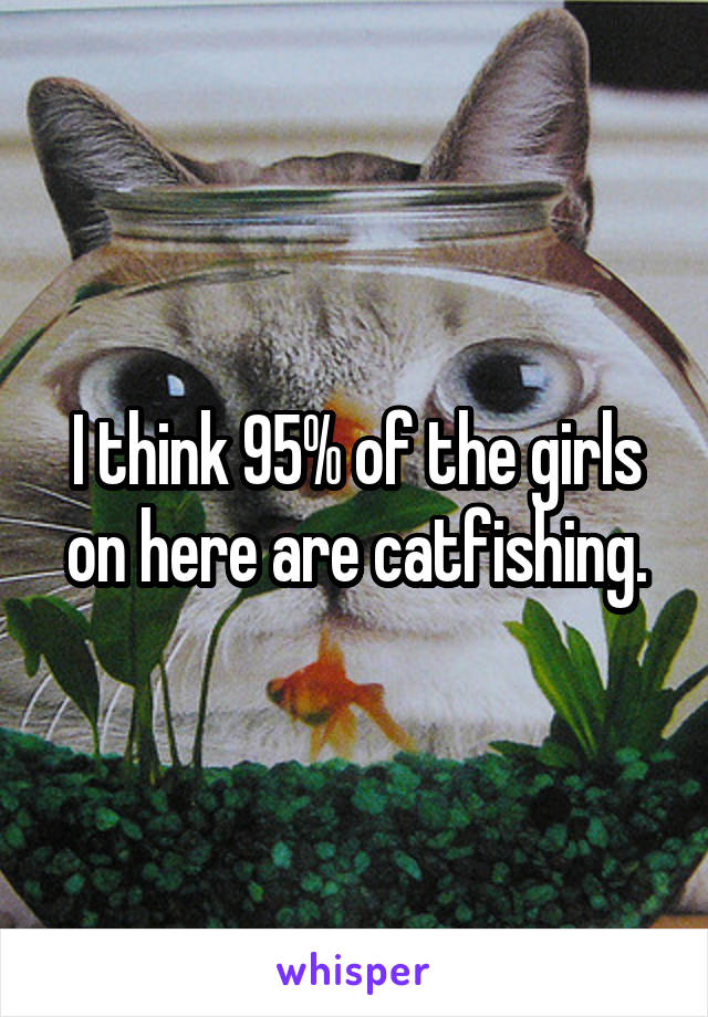 I think 95% of the girls on here are catfishing.