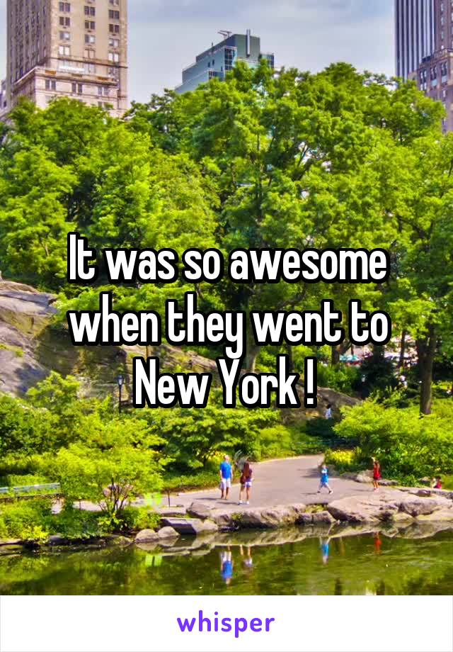 It was so awesome when they went to New York ! 