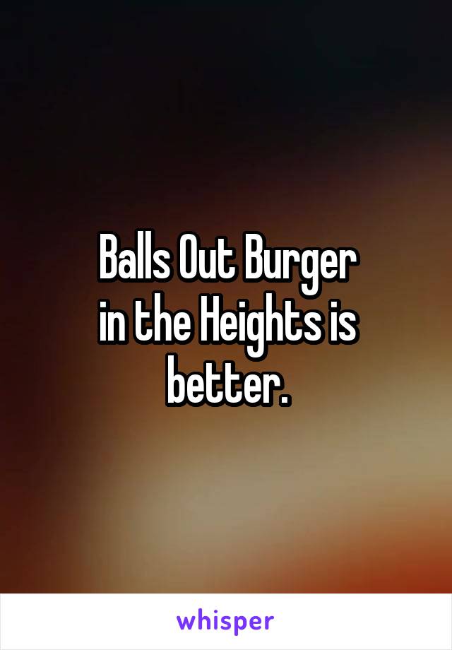 Balls Out Burger
in the Heights is better.