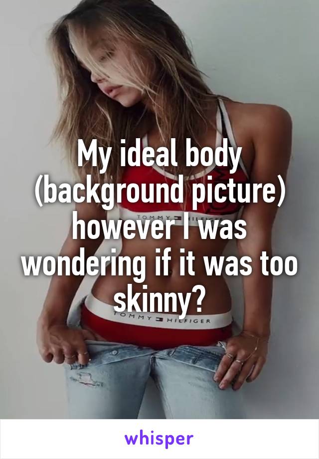 My ideal body (background picture) however I was wondering if it was too skinny?