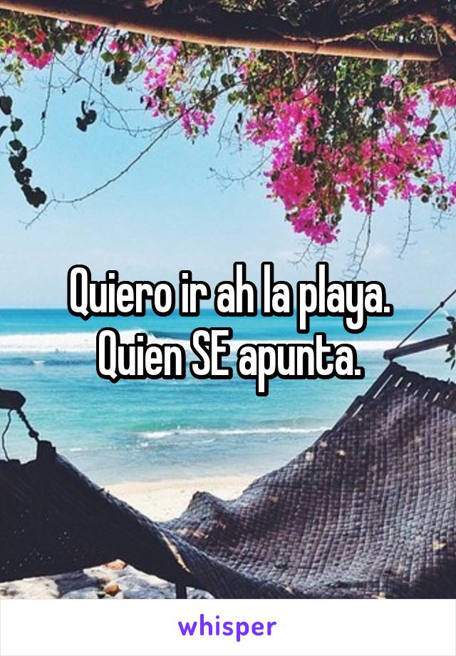 Quiero ir ah la playa. Quien SE apunta.