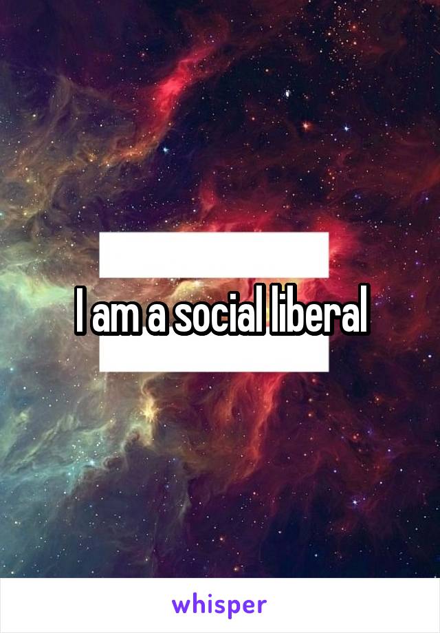 I am a social liberal