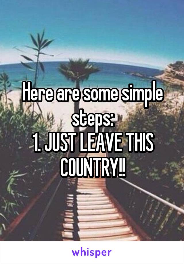 Here are some simple steps:
1. JUST LEAVE THIS COUNTRY!!