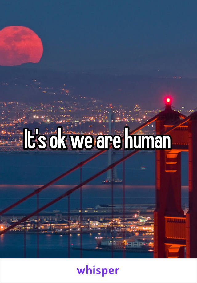 It's ok we are human 