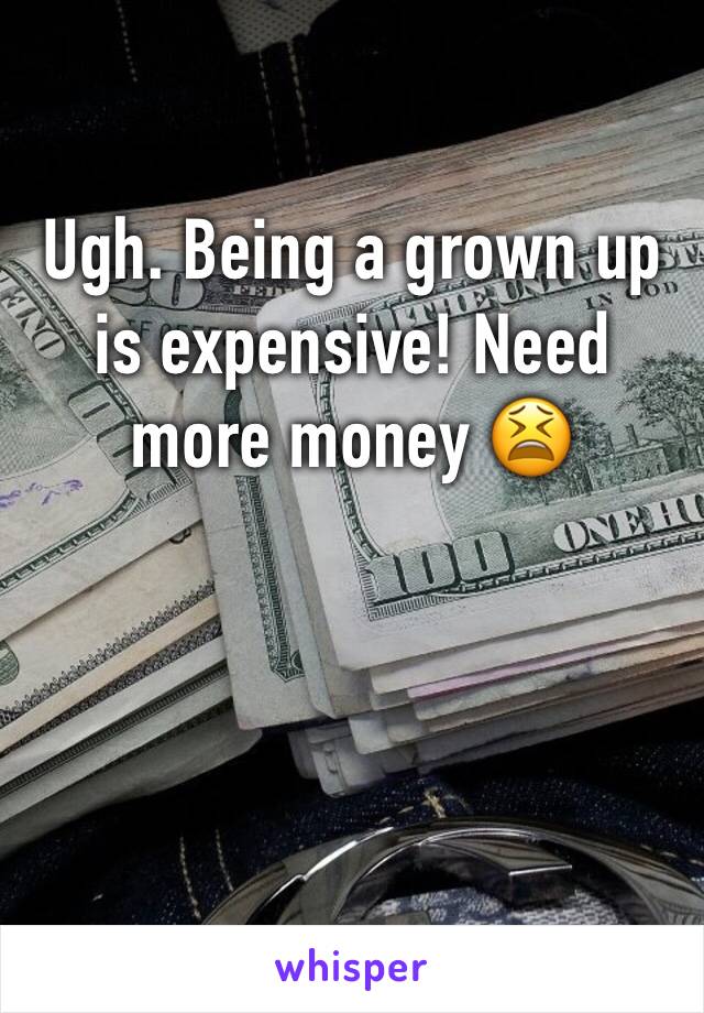 Ugh. Being a grown up is expensive! Need more money 😫