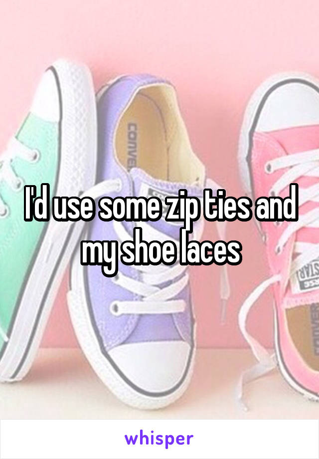 I'd use some zip ties and my shoe laces