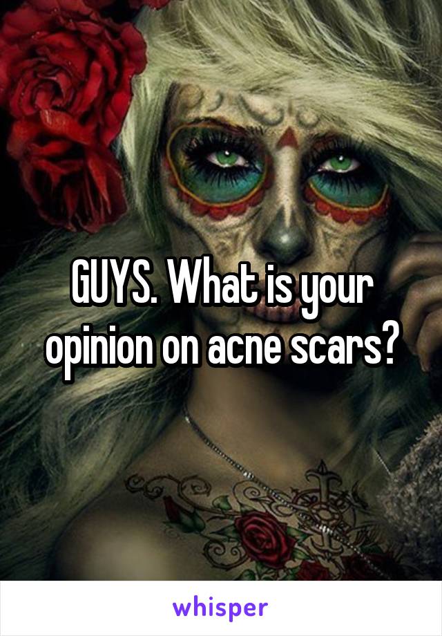 GUYS. What is your opinion on acne scars?