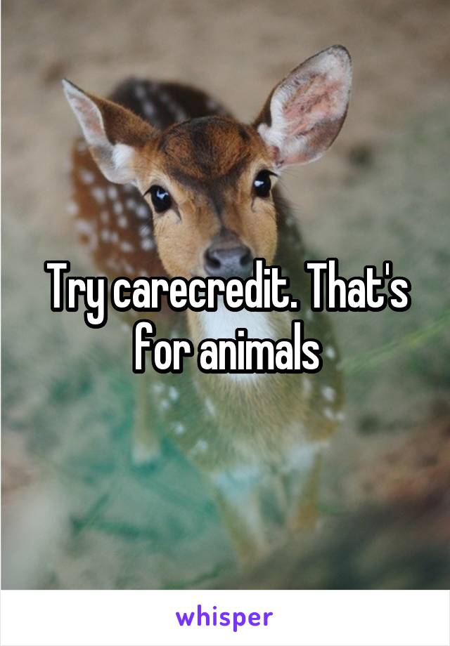 Try carecredit. That's for animals