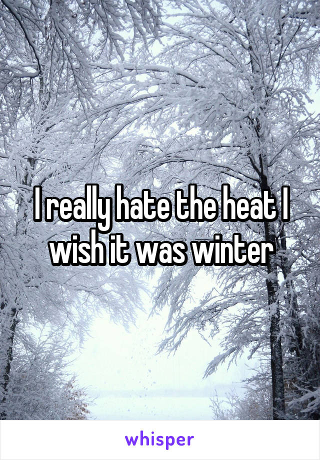 I really hate the heat I wish it was winter