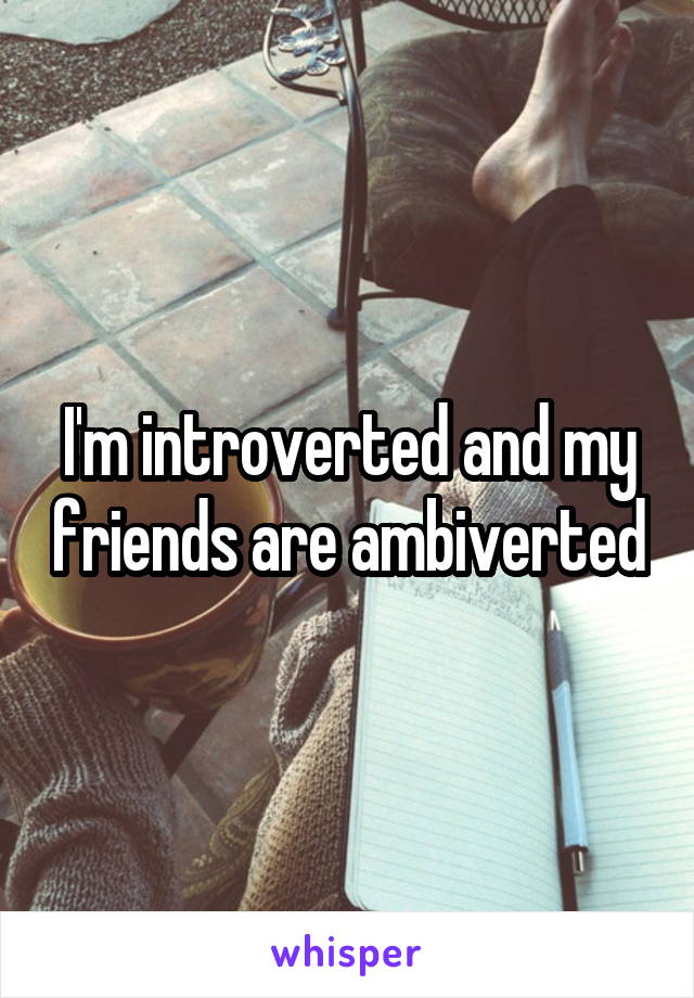 I'm introverted and my friends are ambiverted