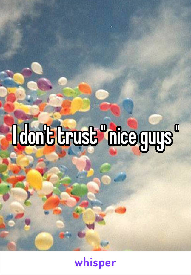 I don't trust " nice guys "