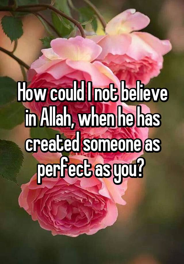 how-could-i-not-believe-in-allah-when-he-has-created-someone-as