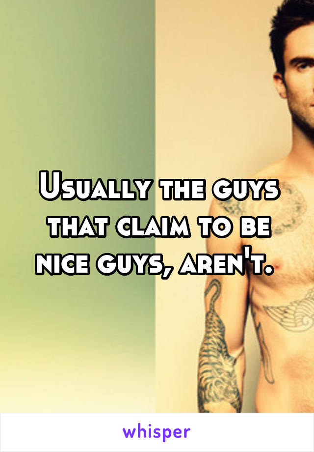 Usually the guys that claim to be nice guys, aren't. 