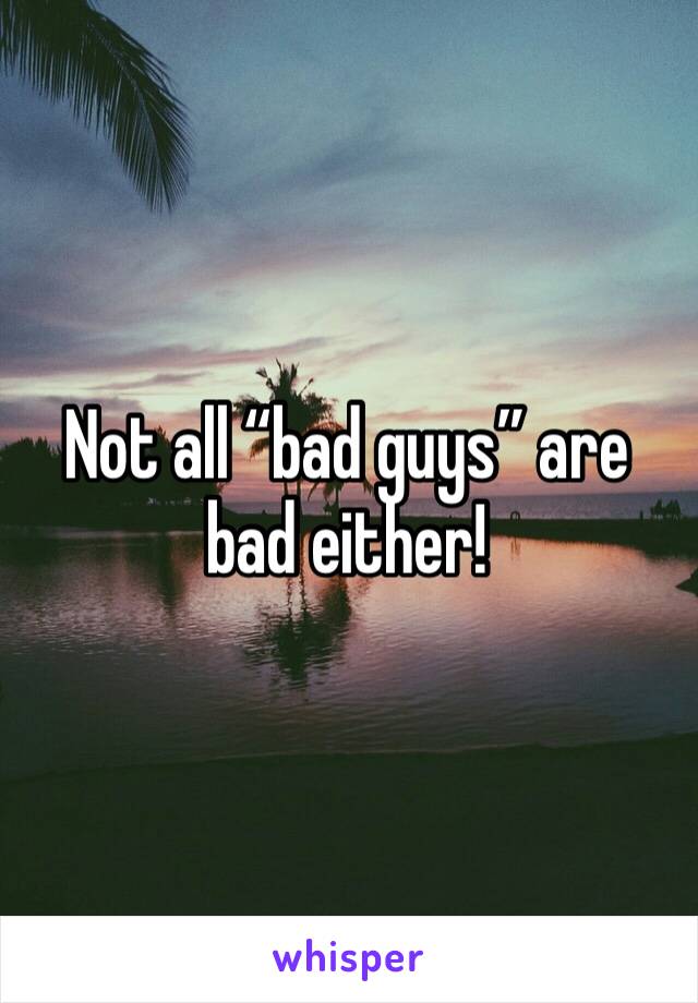 Not all “bad guys” are bad either!