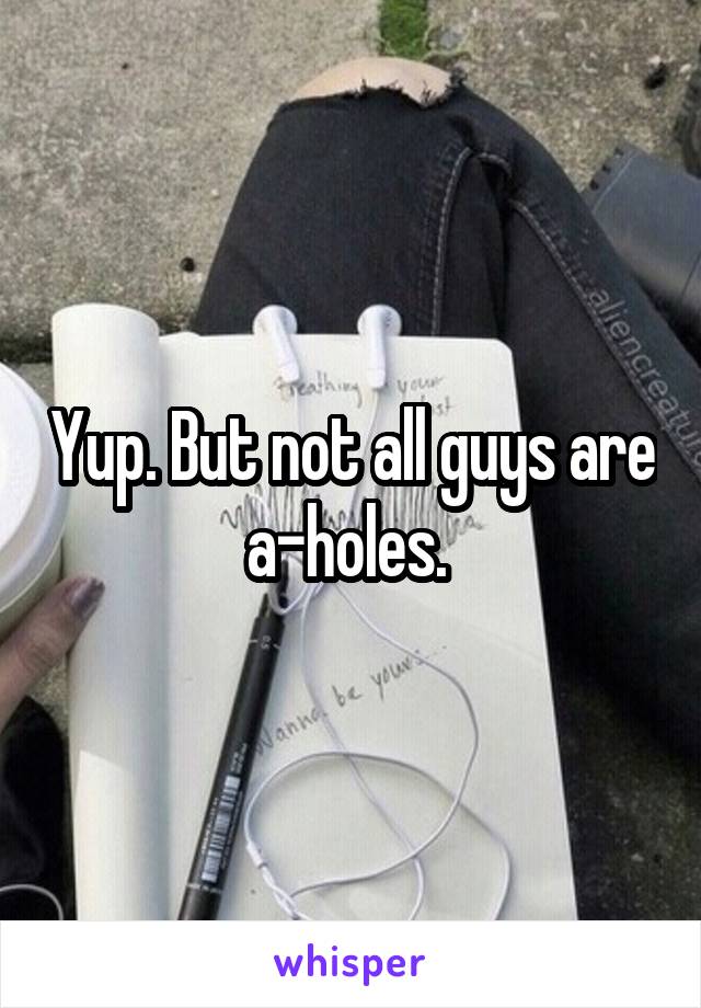 Yup. But not all guys are a-holes. 