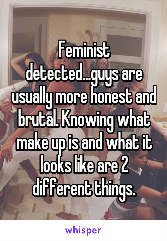 Feminist detected...guys are usually more honest and brutal. Knowing what make up is and what it looks like are 2 different things.