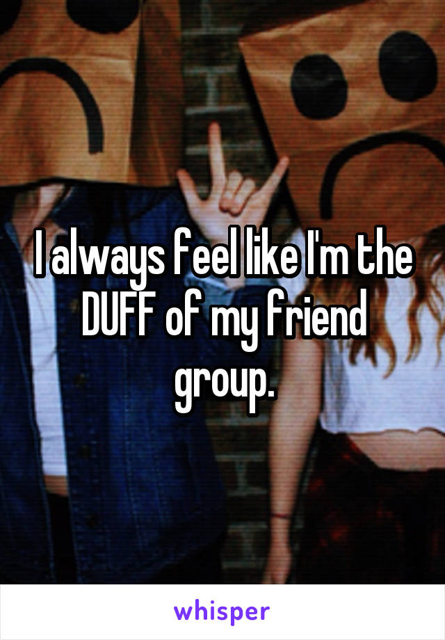 I always feel like I'm the DUFF of my friend group.