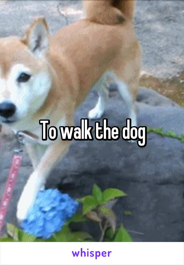 To walk the dog