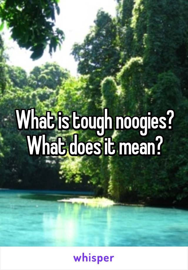 what-is-tough-noogies-what-does-it-mean