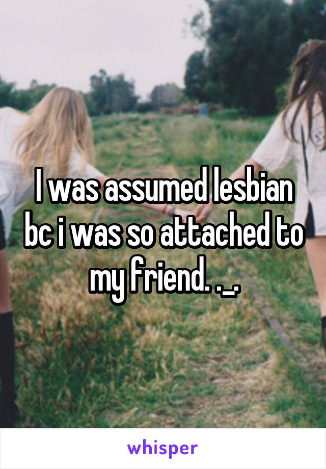 I was assumed lesbian bc i was so attached to my friend. ._.