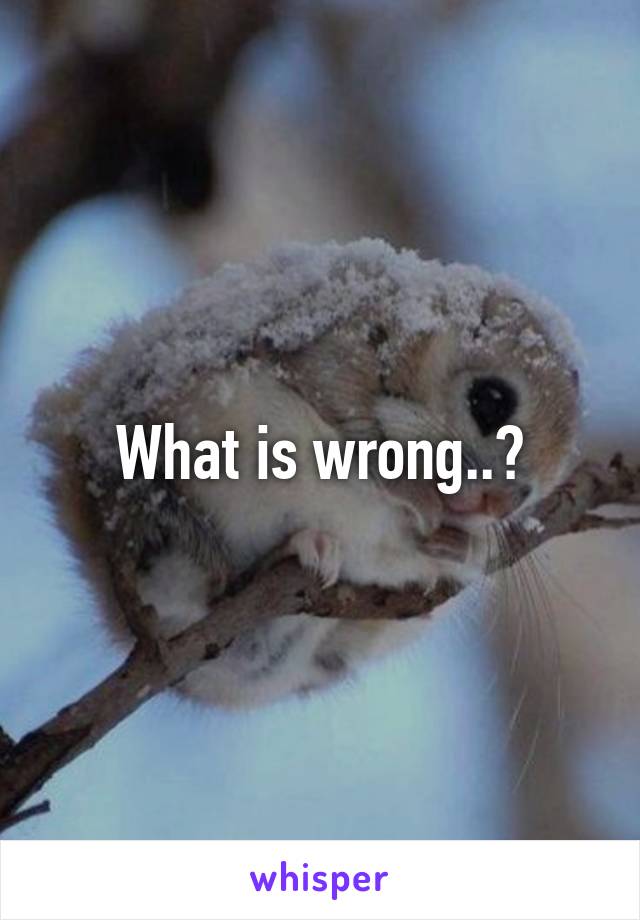What is wrong..?