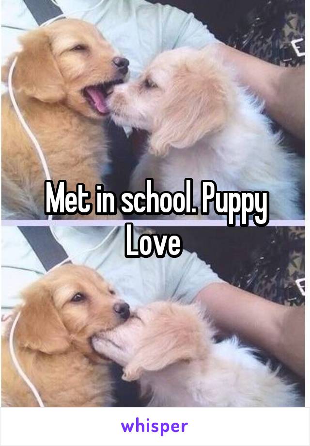 Met in school. Puppy Love 
