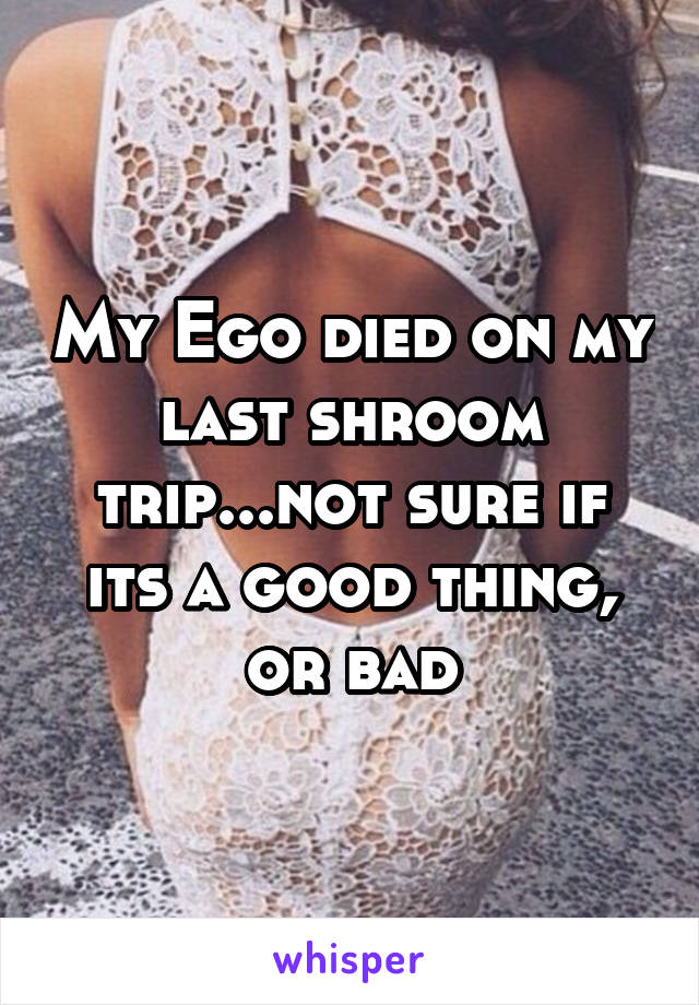  My Ego died on my last shroom trip...not sure if its a good thing, or bad