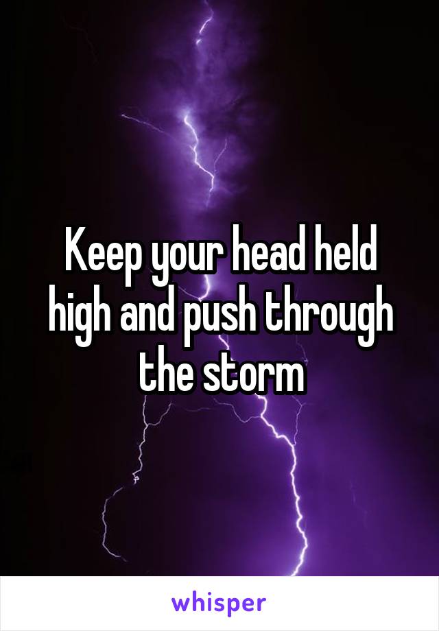 Keep your head held high and push through the storm